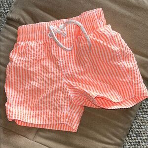 GAP Orange and White Striped Baby Swim Shorts